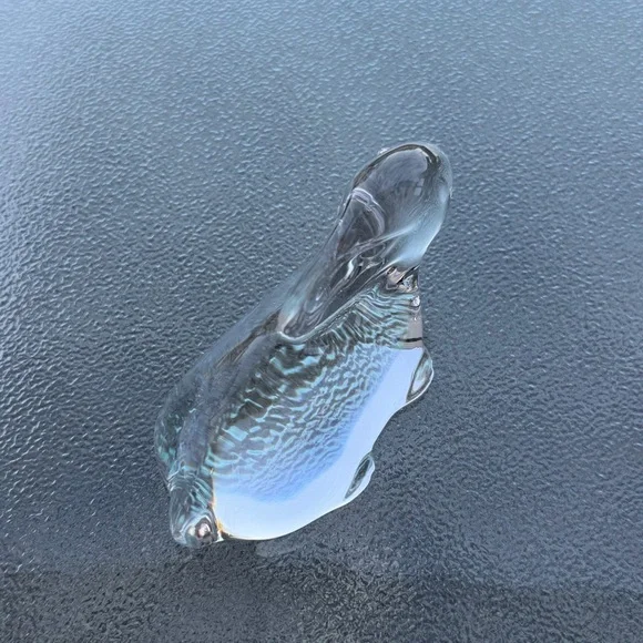 Small Clear Crystal Glass Sitting Bunny Rabbit Paperweight Collectible Figurine - Picture 6 of 8